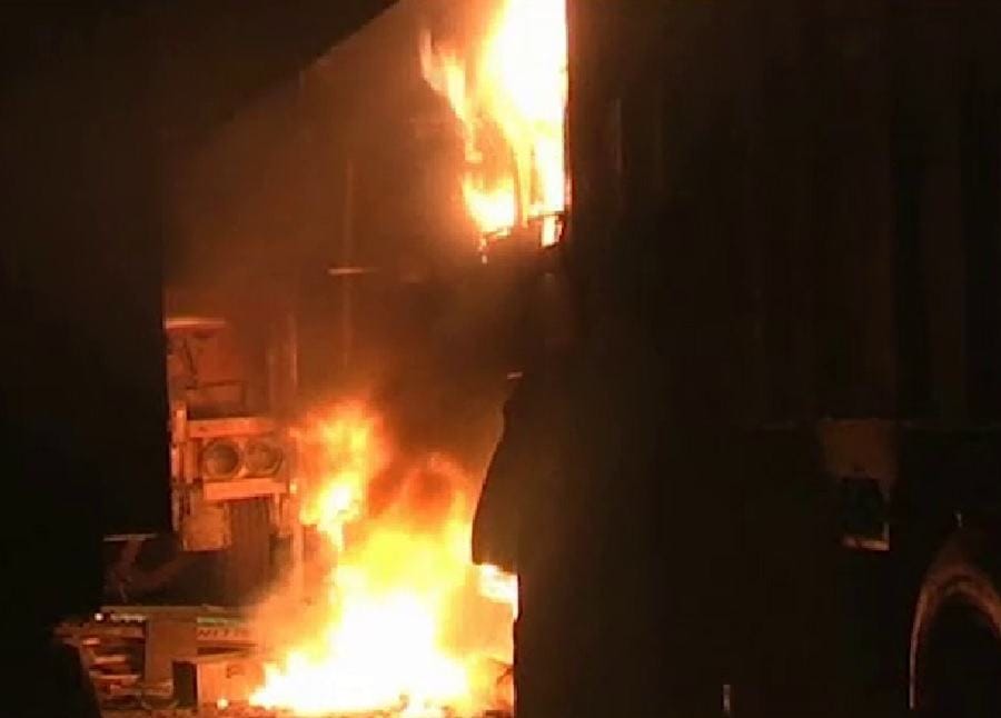 Shop on fire, five lakh damage.