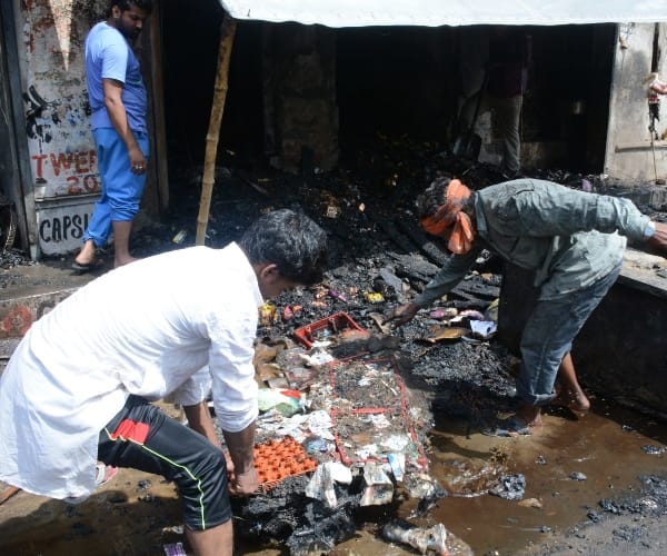 A fire destroyed a furniture store
