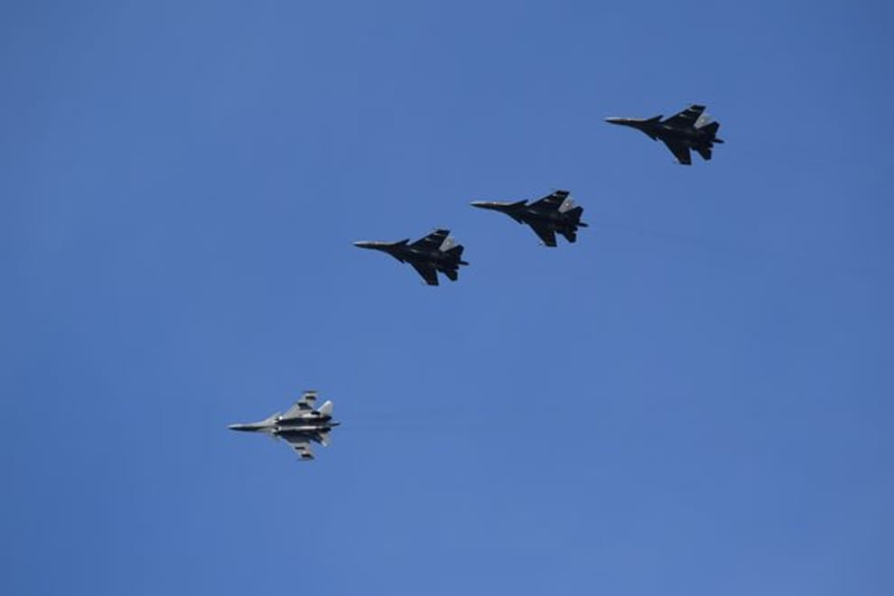 IAF Su30s in the sky during Red Flag Exercise