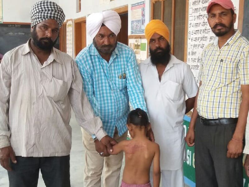  Teacher, student, beaten, school, picketing, Sangrur