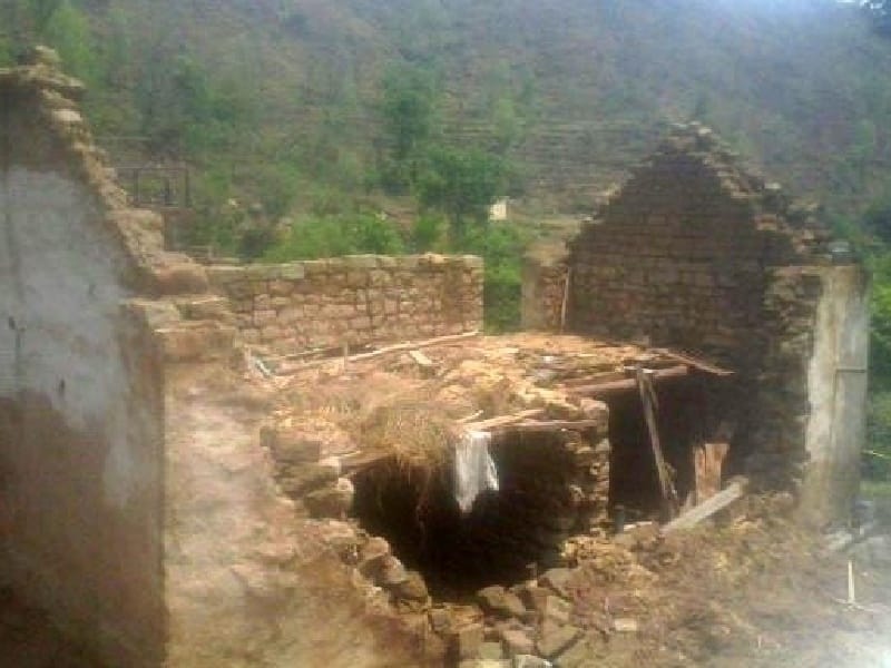 house fall in due to rain