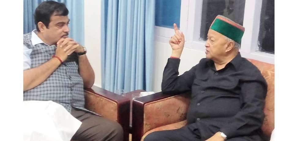 nitin gadkari meeting with cm virbhadra singh