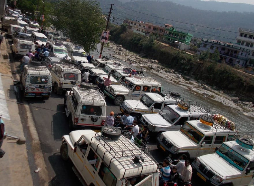 Traffic jams in Bageshwar