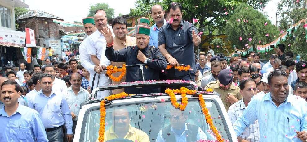 cm virbhadra singh on a visit to dharamshala
