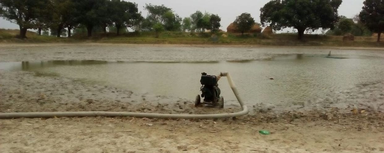 drained pond for fishing