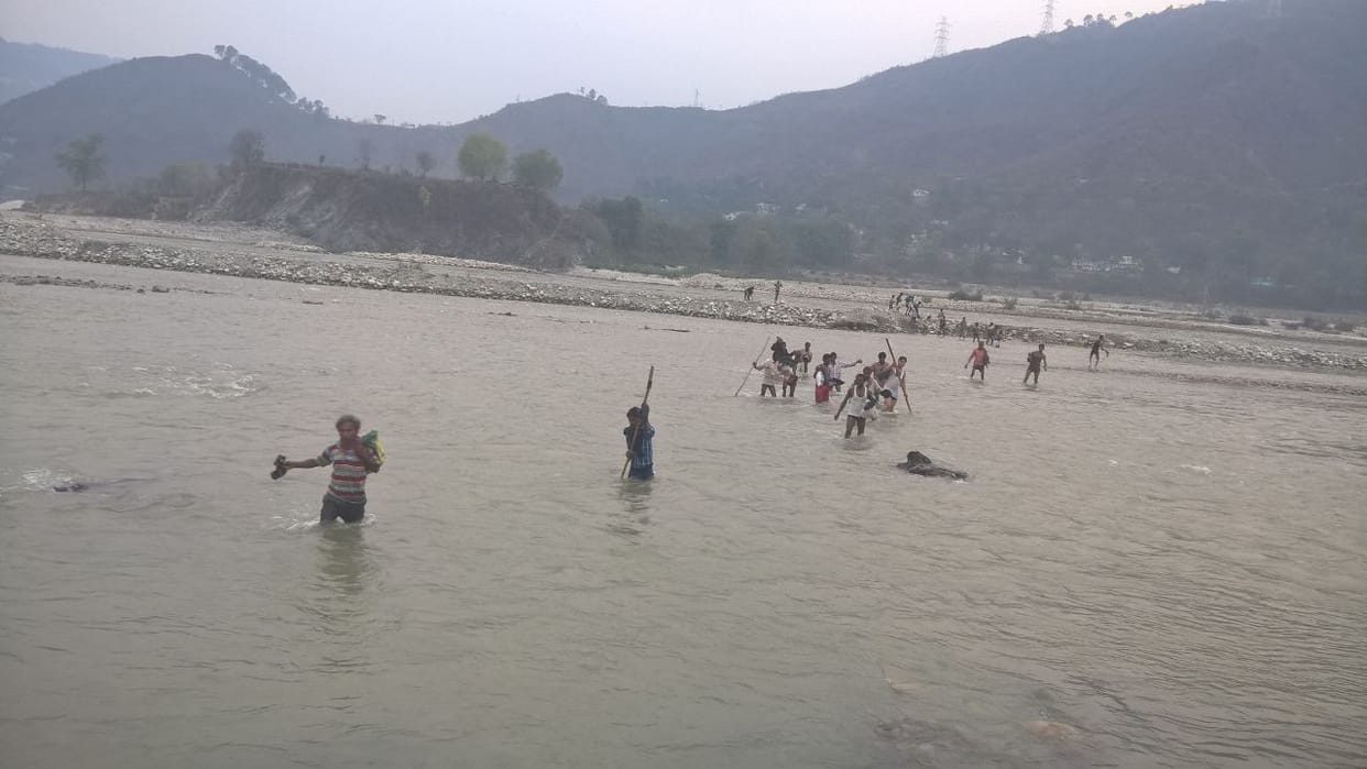 young man jumped in Tawi river