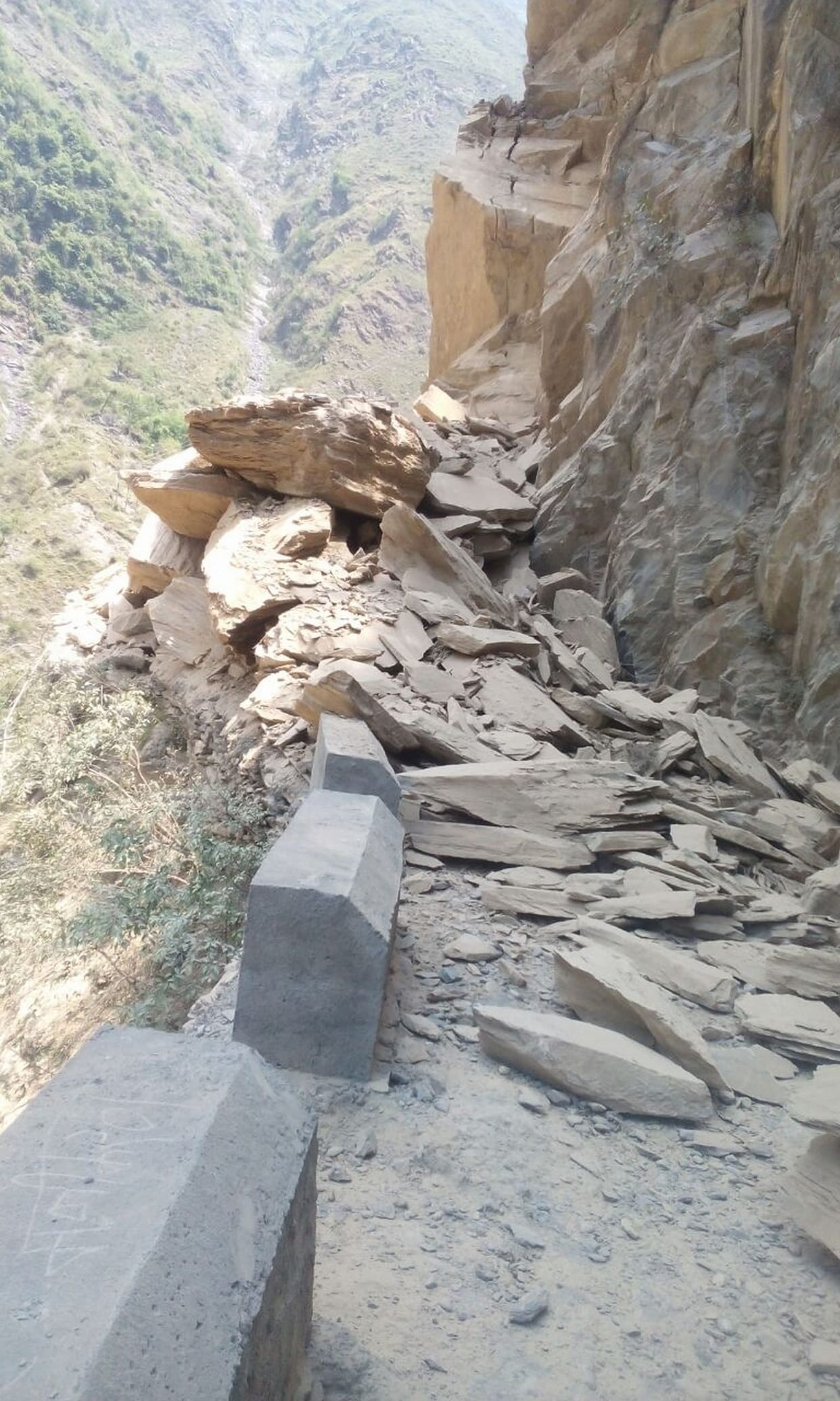 road block in dunali