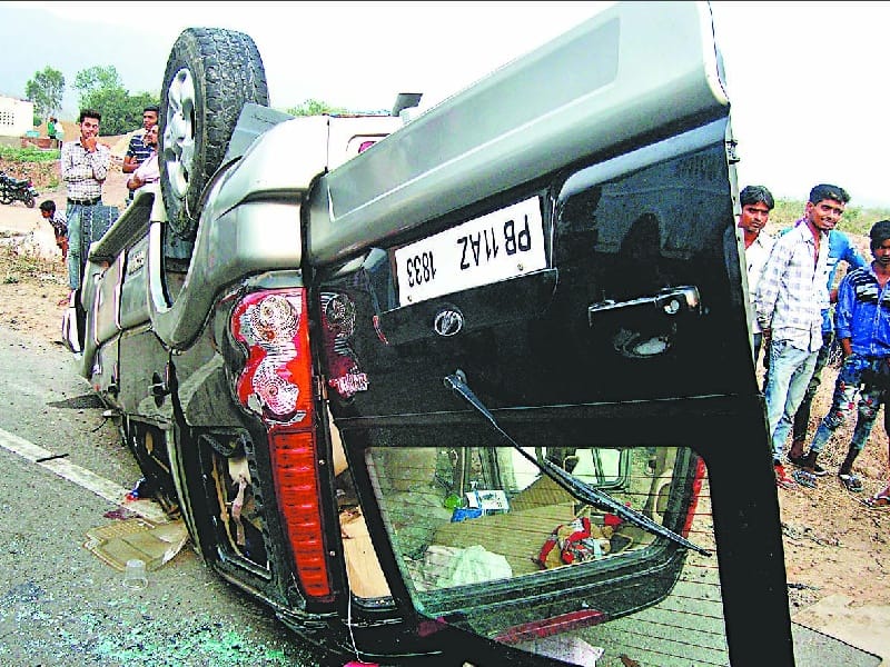  scorpio accident in pinjour 