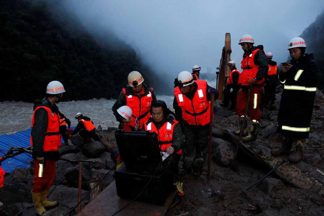 35 missing in China landslide, seven injured.