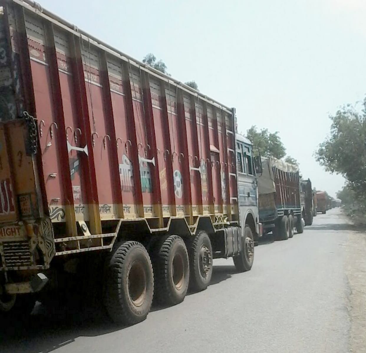 The truck's dash broken, then jam