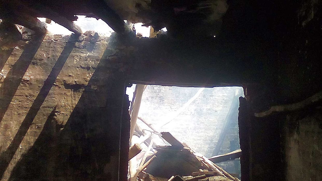 Cylinder fire Scorched by the father-daughter
