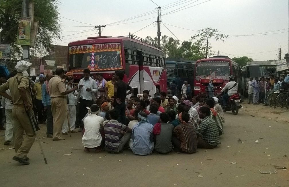 strike of private bus drivers in shrawasti