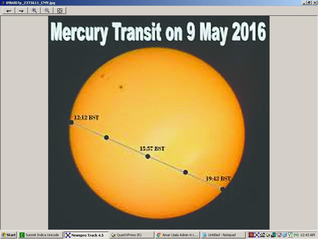 Mercury passed in front of the sun