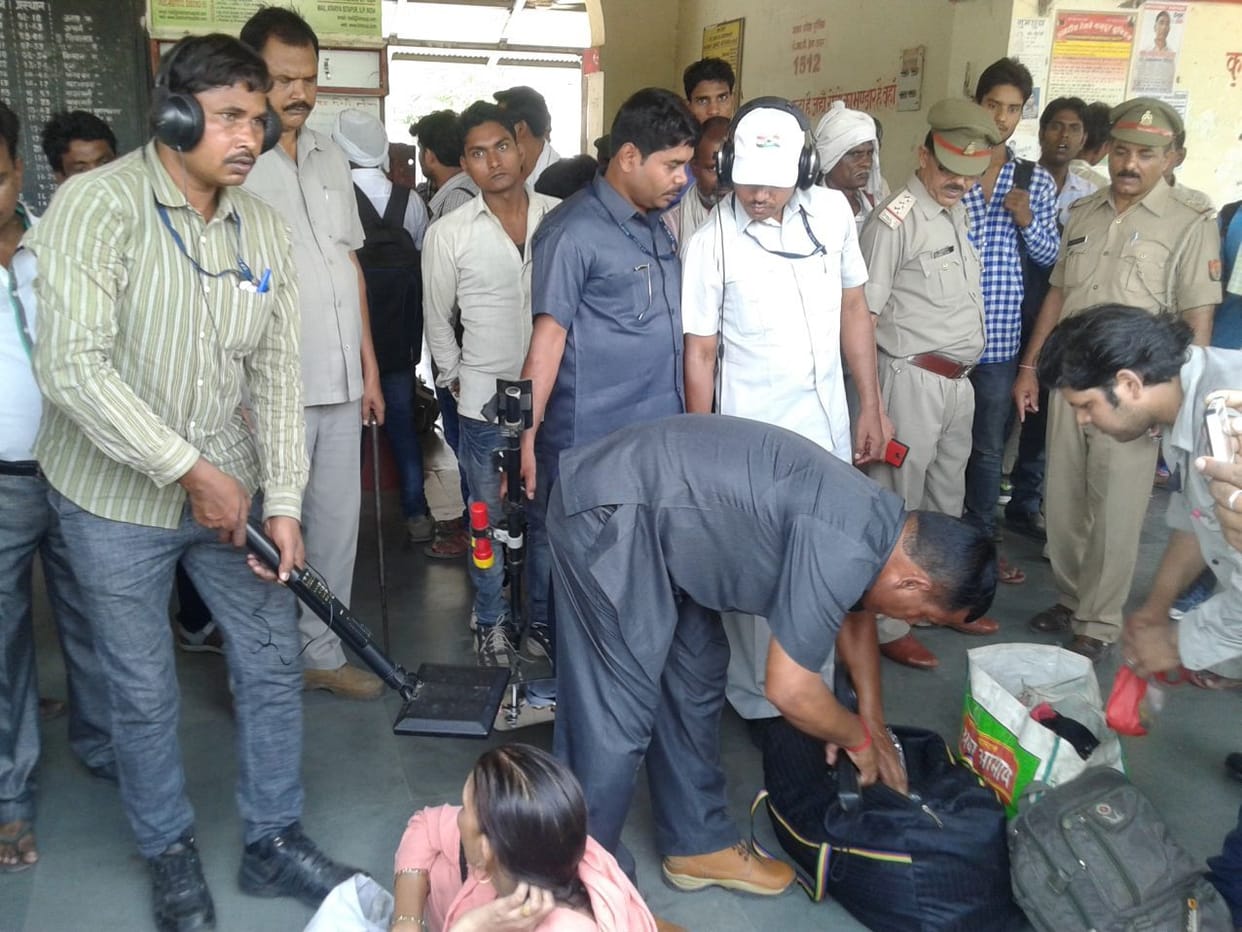 Bomb disposal squad inspected the railway station