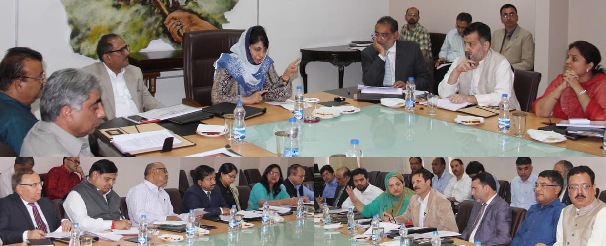 Mehbooba meeting with ministers and officials