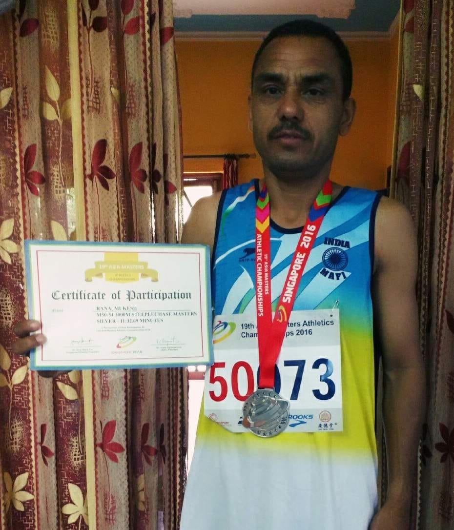 mukesh rana second position in athletics championship.