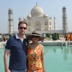 Priti Zinta saw the Tajmahal with his Husband.