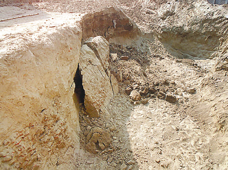 Earth mound collapsed, killing a worker
