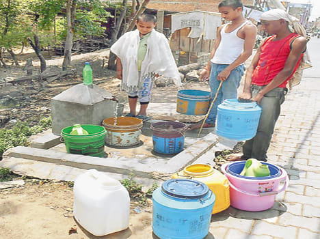 waiting for drinking water