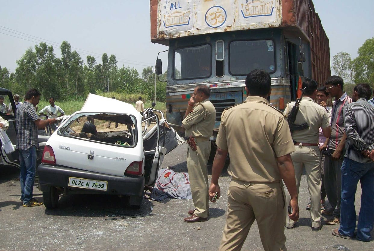 Three people died in car & truck accident
