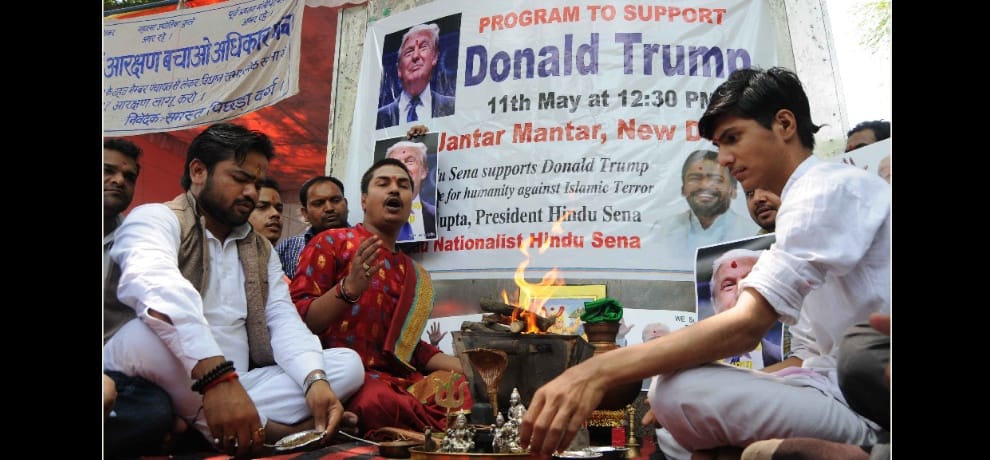 hindu sena performs havan for donald trump win says he is saviour of humanity from islamic terror