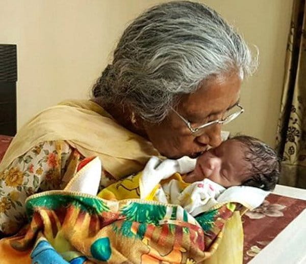 mothers in india, wo gave birth child in old age by IVF technique