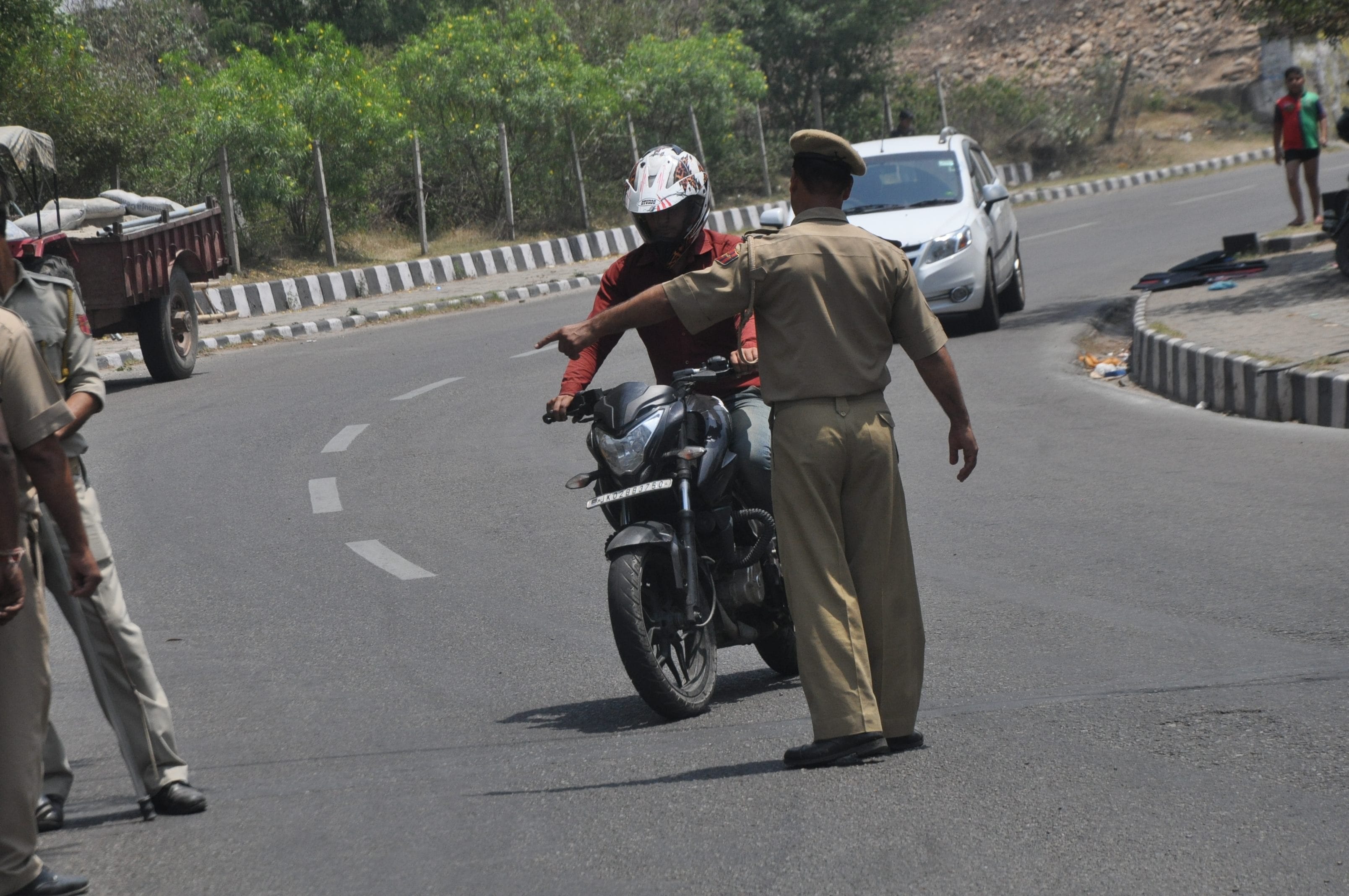 traffic police checking in jammu