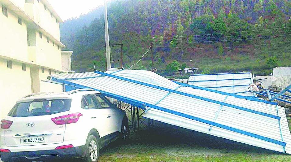 Gurdwara parking roof blown off by storm