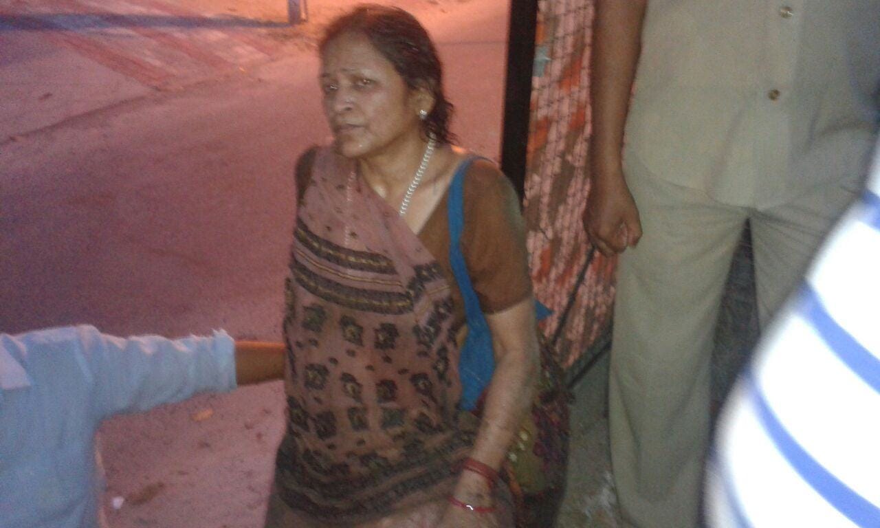   lady fell in to 12 feet manhole 
