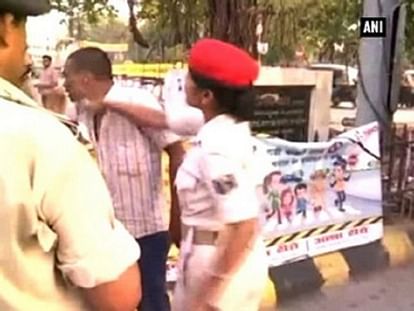 Watch: 'Lady Dabangg' thrashes auto driver in public 