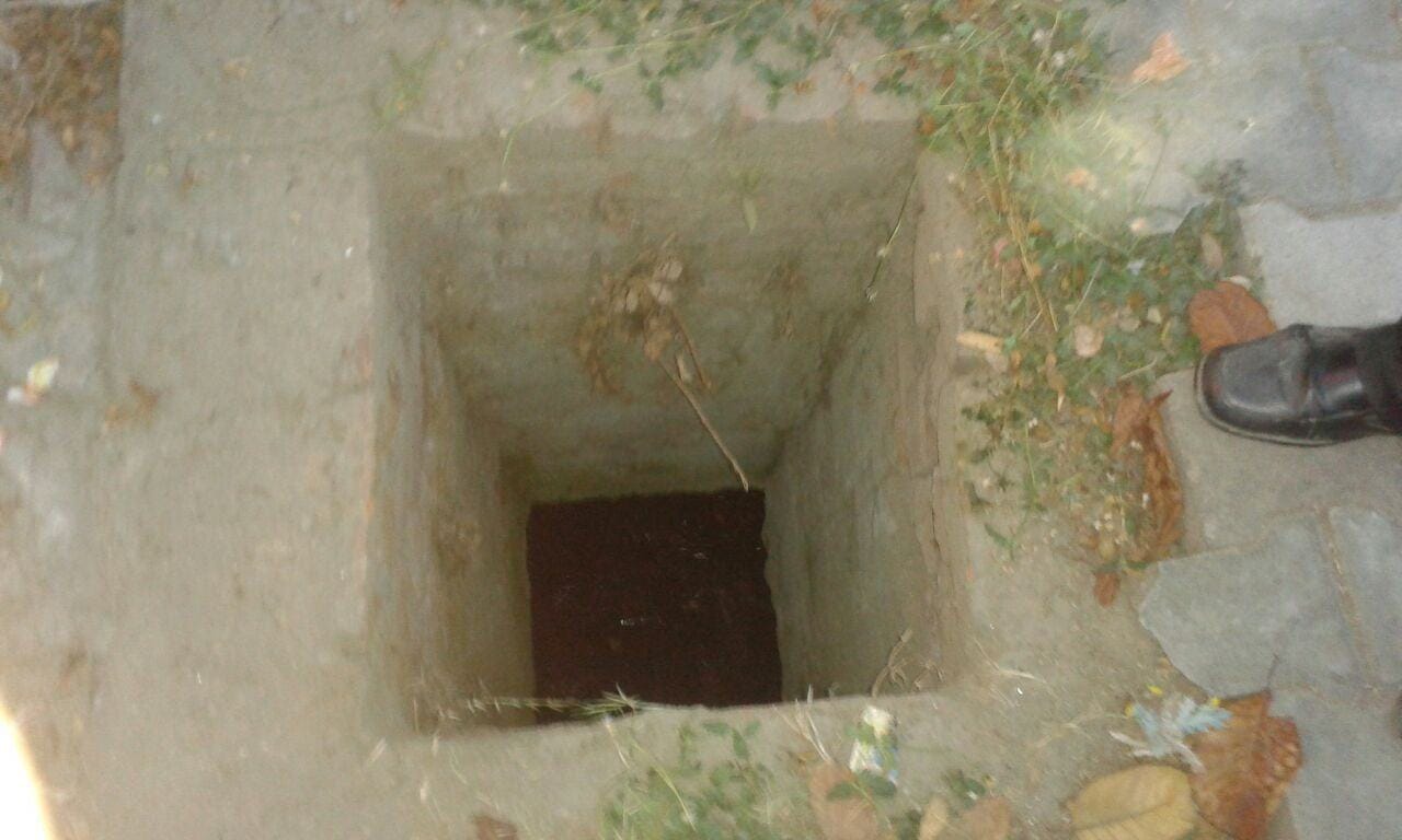   lady fell in to 12 feet manhole 