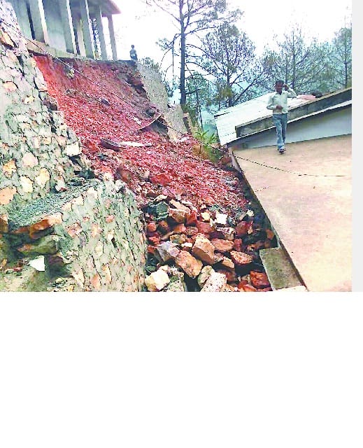 Light rain could not afford school's security wall