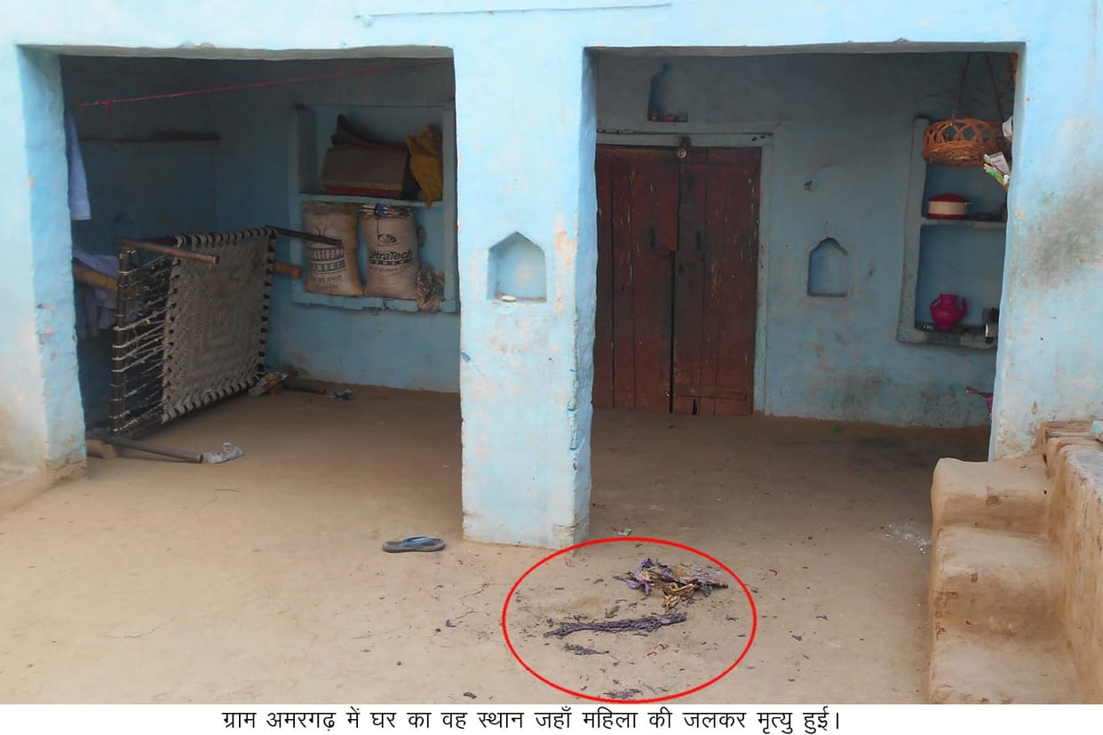 woman burned to death