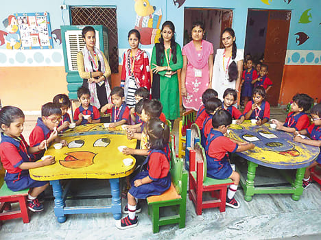 Laughter Day on children raised enjoy ice cream party