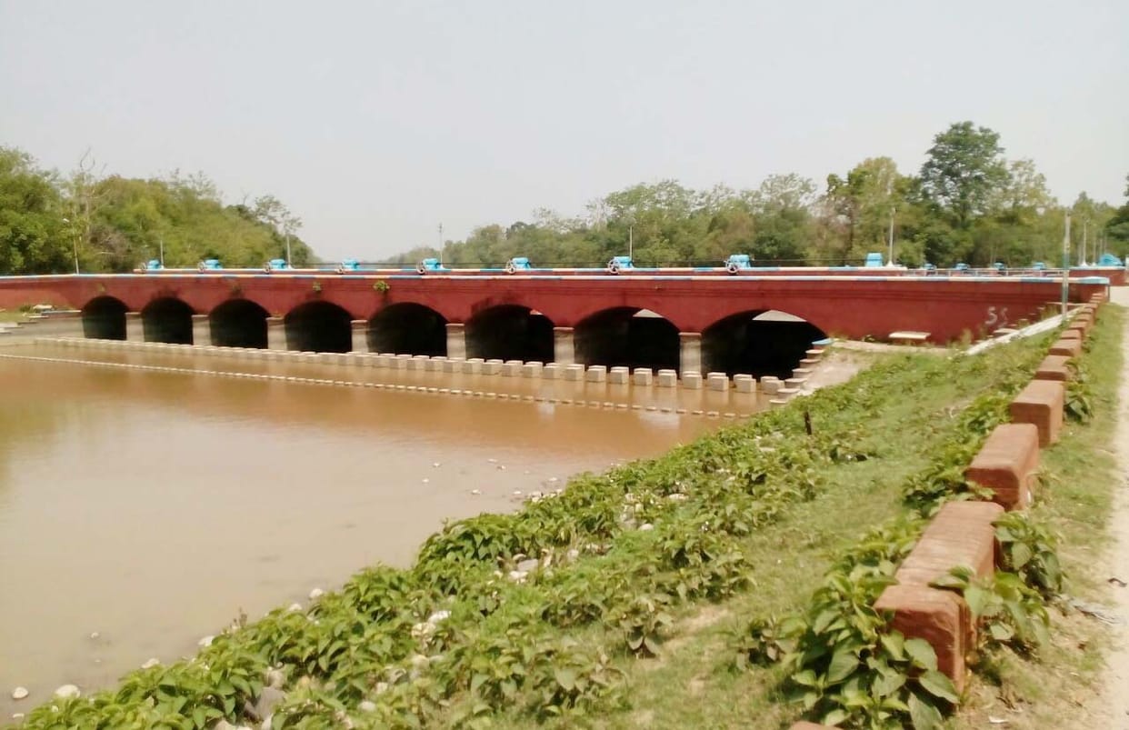 Full irrigation system is being carelessly upsets
