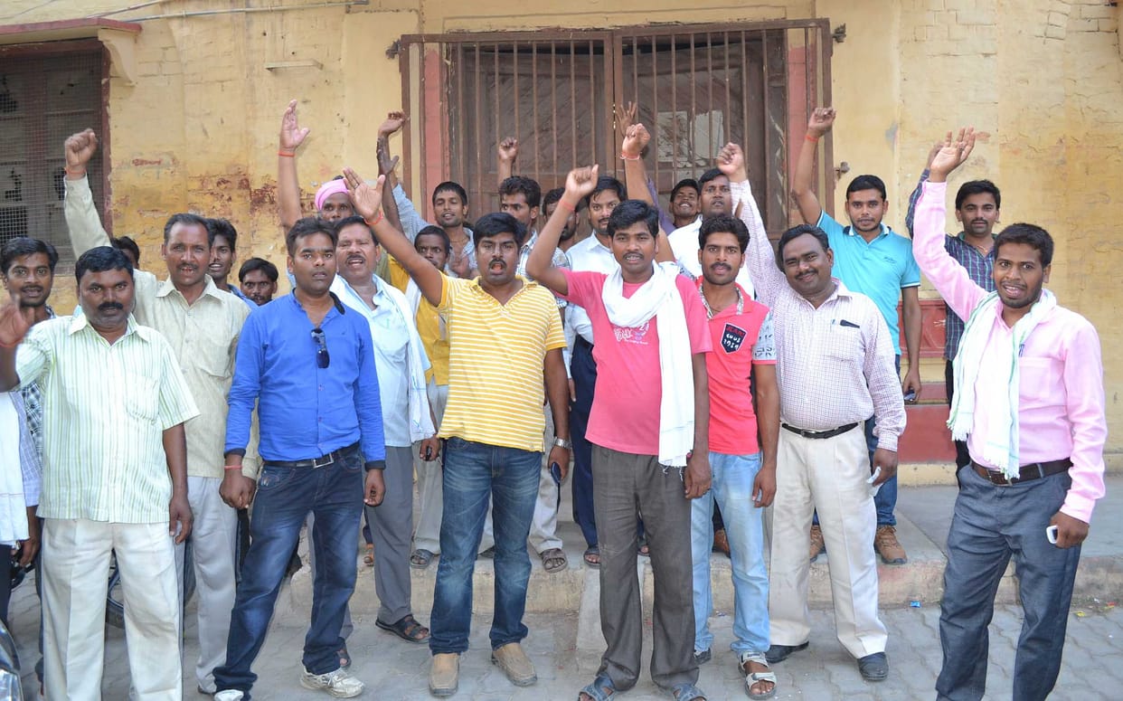 Protest against former corpareter