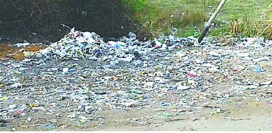 Route being along the garbage dump