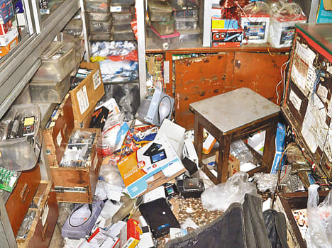 Theft in the store near the police station