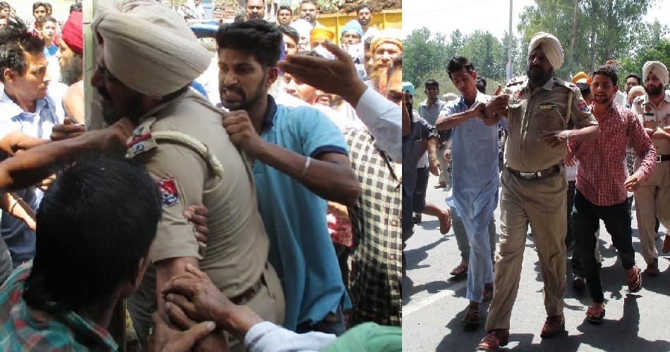 boy died in road accident, angry people beated ASI brutally in btala of gurdaspur