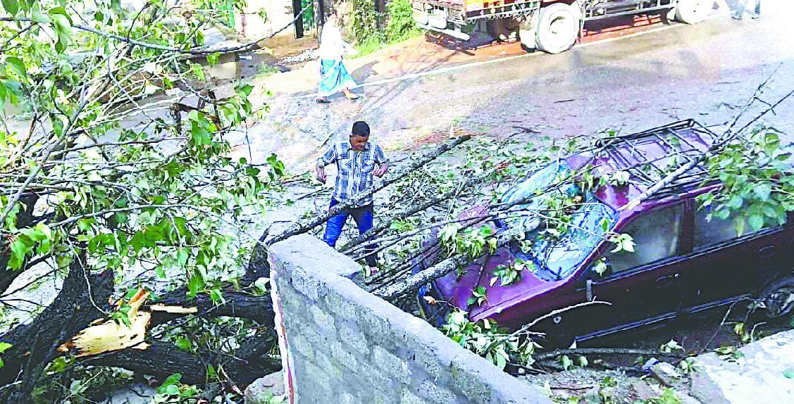 District headquarters resembled storm devastation