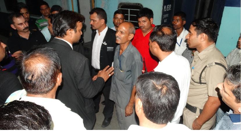 Rail passengers commotion