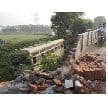  Bus collided with the truck fell from the bridge , 20 injured
