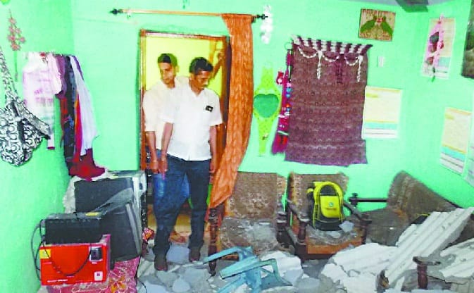 Woman injured by falling ceiling plaster