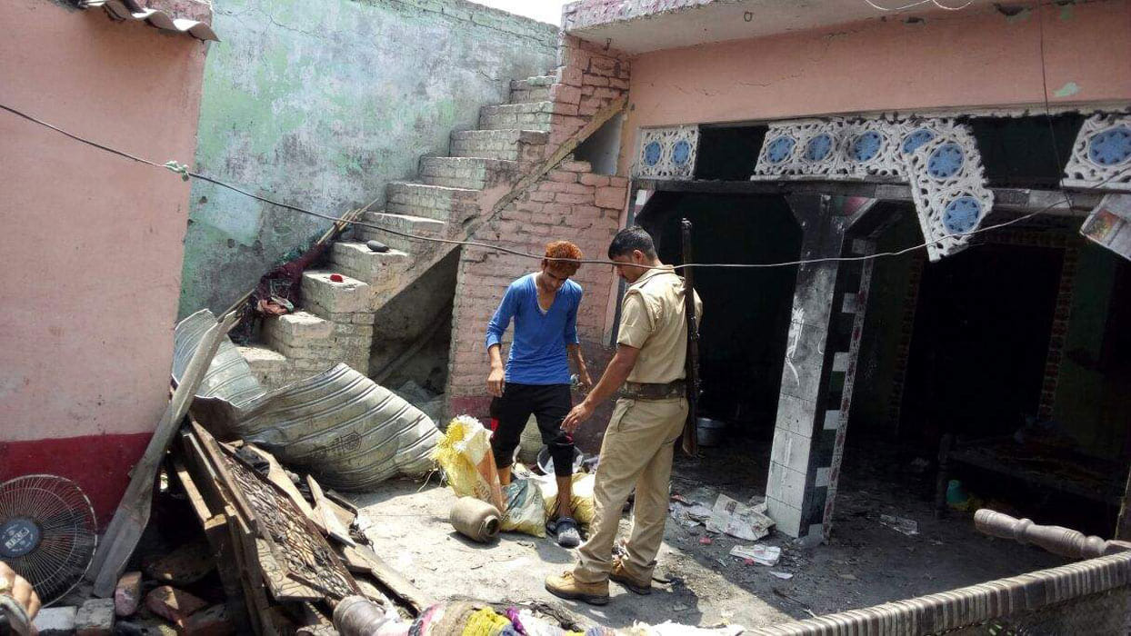 Explosion in fireworks for preparing explosives in Rampur.