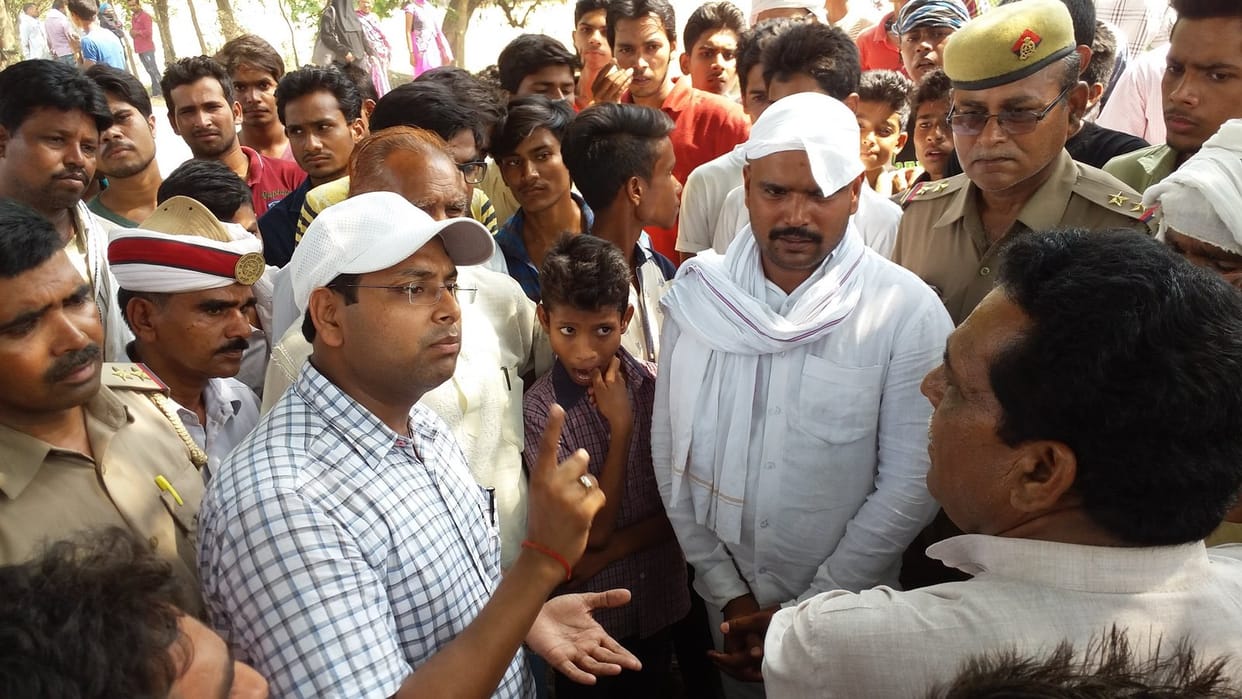 Enraged people took to the road accident