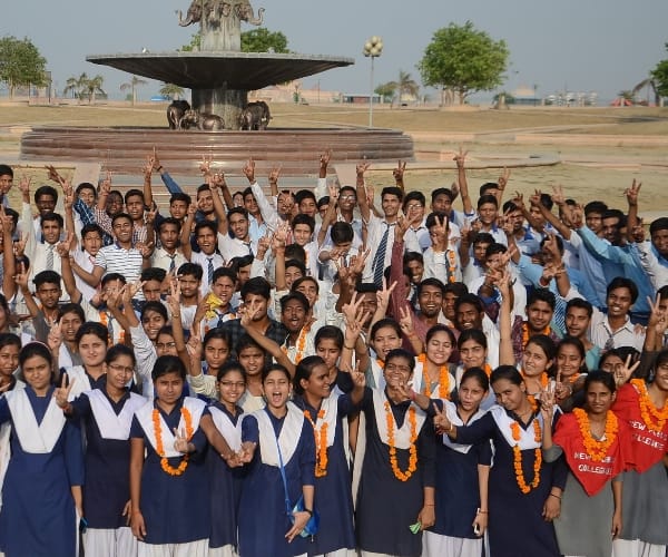 Toppers of UP Board in Lucknow.