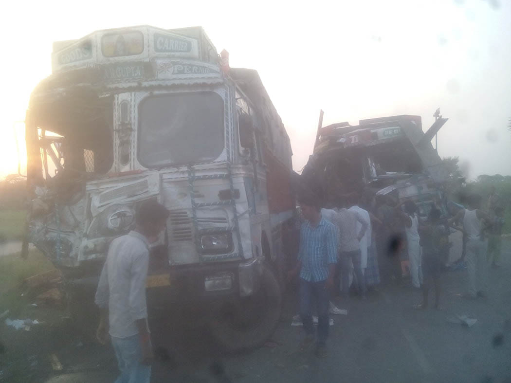 Four injured in truck collision