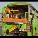वोल्वो बस चंडीगढ़ के पास जीरकपुर में सड़क हादसे का शिकार