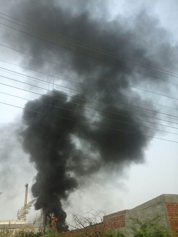 fire in diesel tanker on NH-2