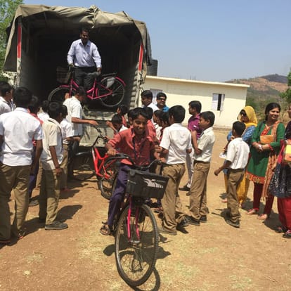 Housing Society Residents Give Old Cycles to Kids Who Walk a Long Way to School